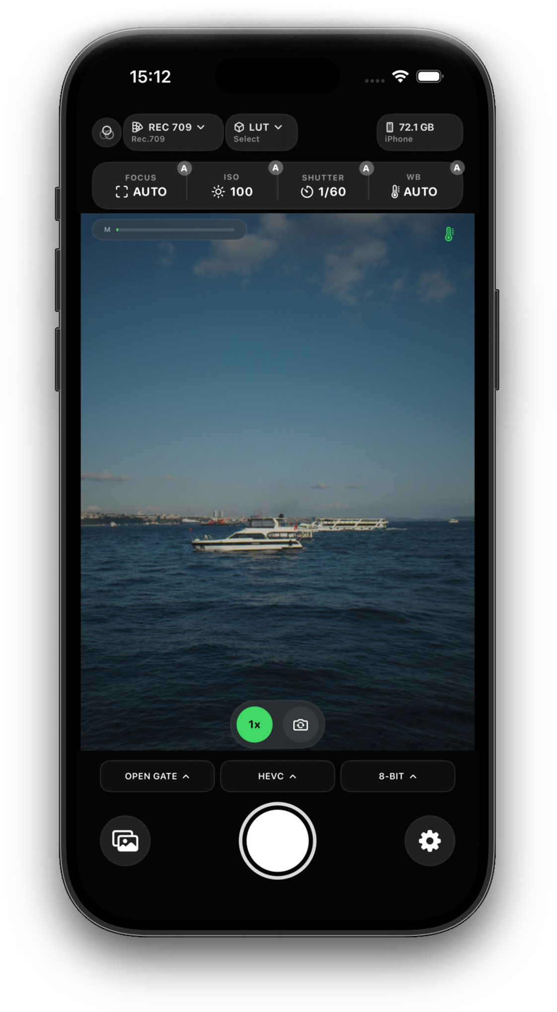 CinemaKit camera app running on a smartphone